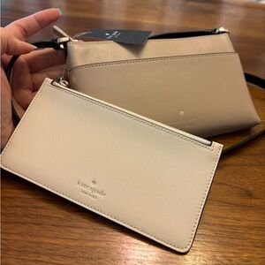Kate Spade New York Sadie Crossbody Bag Warm Beige Saffiano Leather New Reg $249